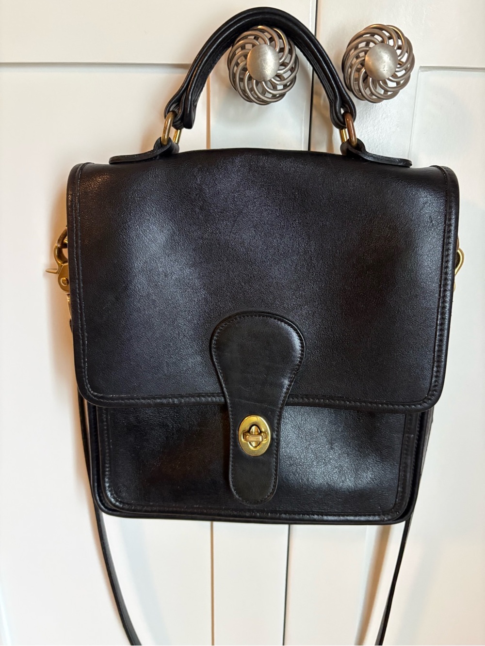 Vintage Coach leather Station bag